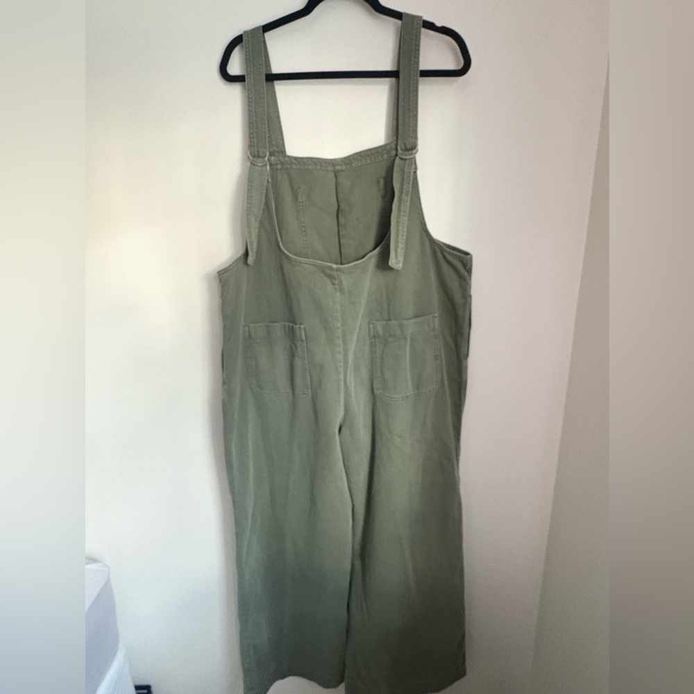 Aerie Olive Green Cotton Overalls Size L - Picture 12 of 16